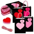 thumbnail image 2 of Love Giftes Bages - Paquete de 12 bolsas de regalo de papel kraft con forma de corazón para San Valentín, bolsas de papel para recuerdos de fiesta, bolsas para dulces, chocolates y pequeños regalos, d, 2 of 9