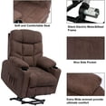 thumbnail image 2 of Betisef Living Room Power Lift Massage Recliner Chair for Elderly Heated Lounge Vibratory Brown, 2 of 8