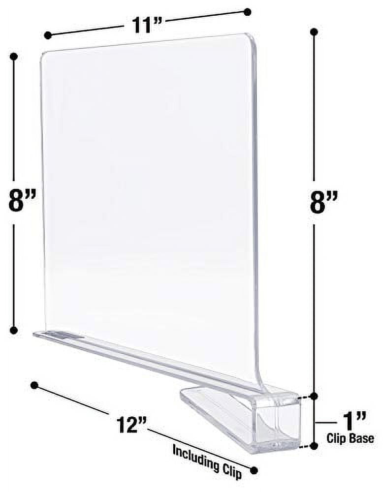 Sorbus Clear Acrylic Shelf Dividers for Closets and Cabinets, Clothes & Linen Organizer, 4-Pack