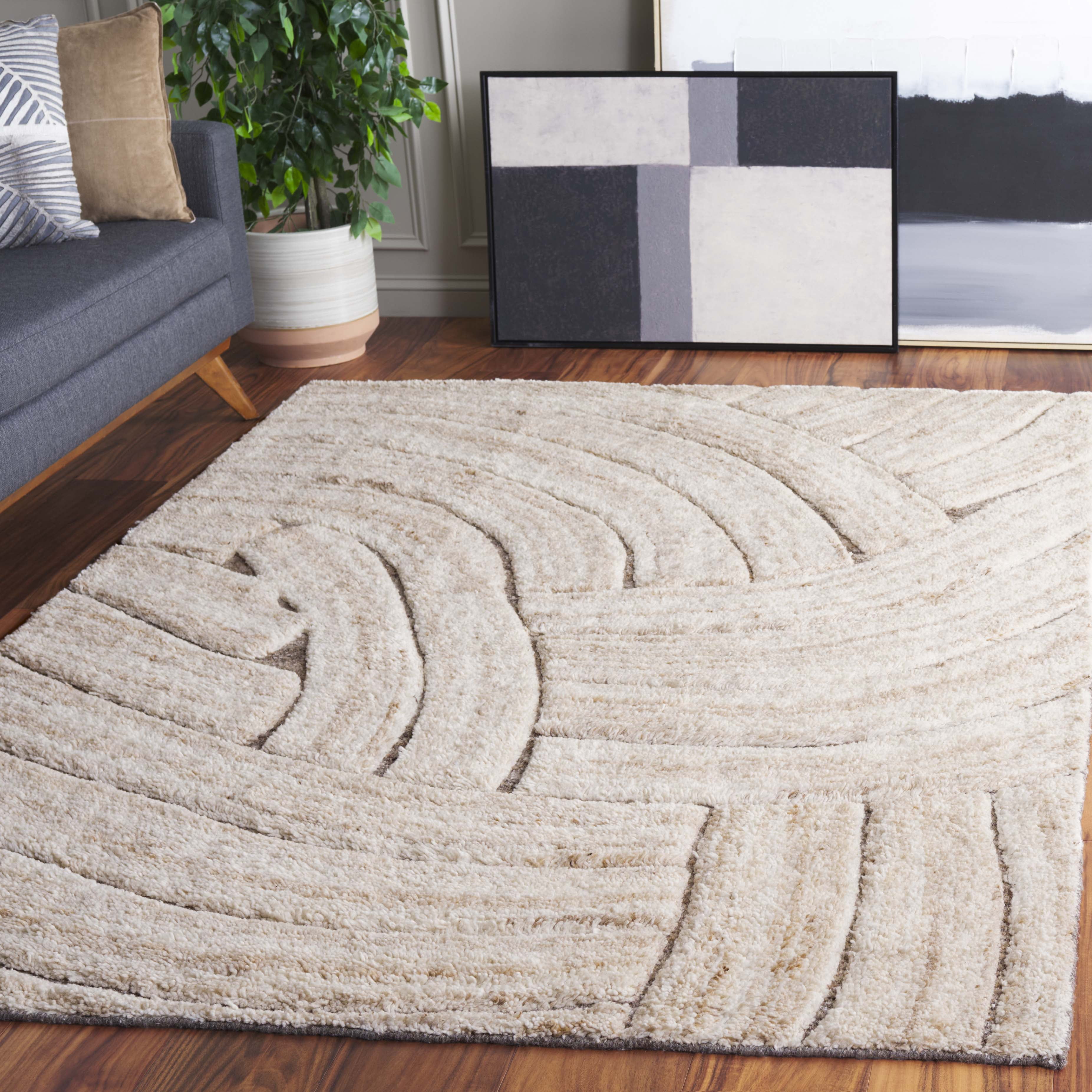 SAFAVIEH Casablanca Tiphanie Geometric Area Rug, Natural/Beige, 5' x 8'