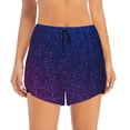 thumbnail image 2 of Daiia Neon Glitter Pattern Women's 2 in 1 Running Shorts - Lightweight Athletic Workout Gym Yoga Shorts Liner with Phone Pockets-Large, 2 of 7