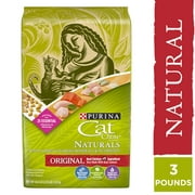 Purina Cat Chow Natural Dry Cat Food, Naturals Original, 3.15 lb. Bag