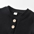 thumbnail image 4 of Newborn Baby Boy Clothes Ribbed Knitted Cotton Short Sleeve Romper +Pants Solid Color Summer Outfits Black 0-3 Months, 4 of 6