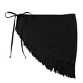 thumbnail image 3 of Swimsuit Coverup for Women Ruffle Trim Sheer Beach Skirt Lace Up Skirt Beach Wrap Bikini Shiny Wraps Swimwear Mesh Drawstring Skirt Bathing Suits, 3 of 7