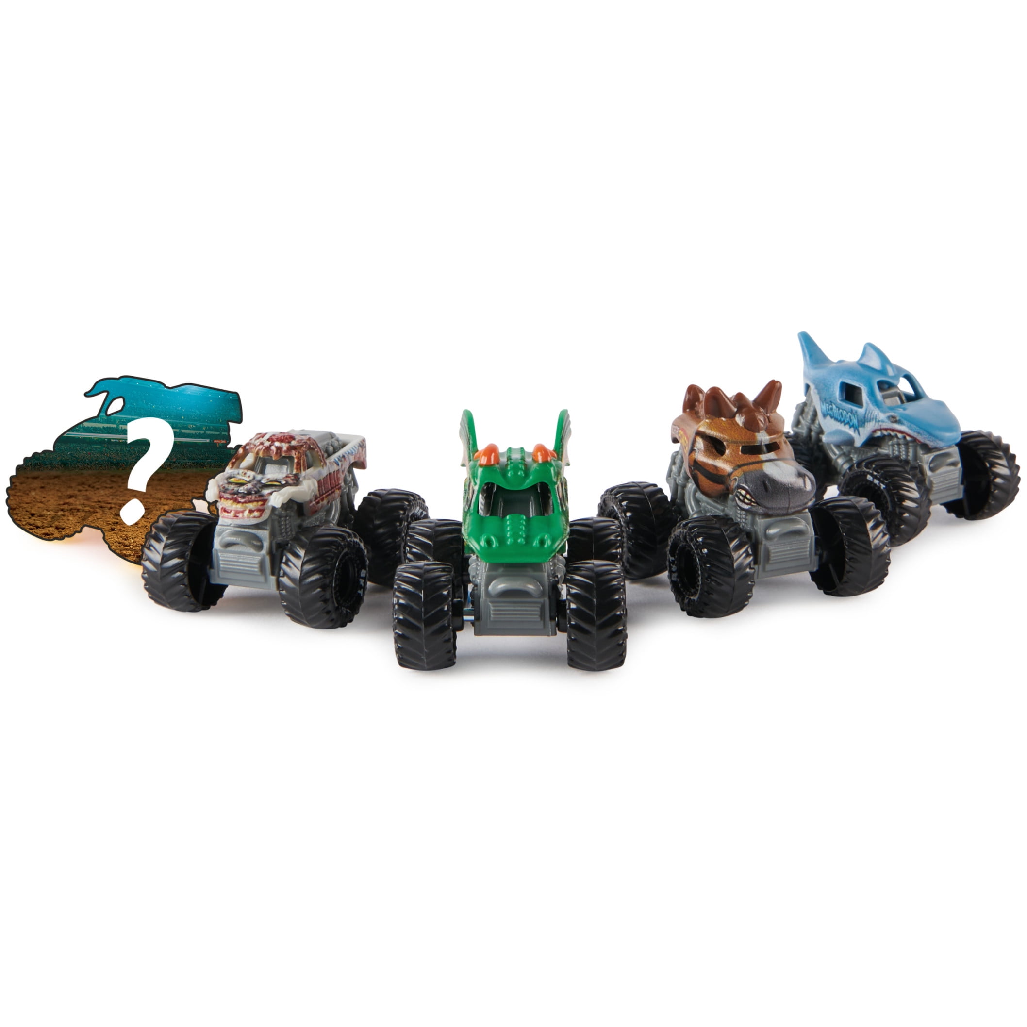 Monster Jam, 1:87 Scale Mini Truck 5-Pack with Mystery Collectible Vehicle for Ages 3+