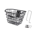 thumbnail image 1 of Cesta delantera para bicicleta eléctrica con soporte, accesorios versátiles, fácil de instalar para salir, cesta de carga de metal con parte superior Negro, 1 of 8