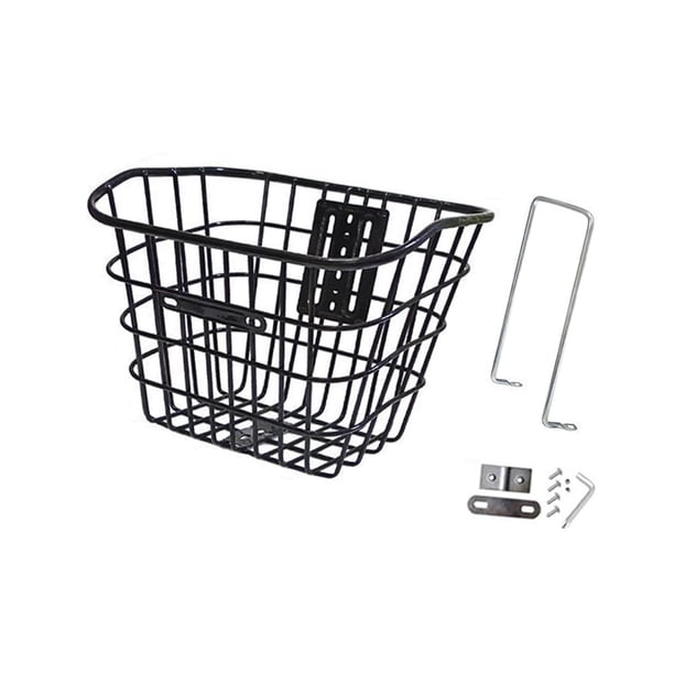 Cesta delantera de metal para motocicleta, scooter y bicicleta, accesorios para compras Negro