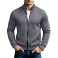 thumbnail image 3 of Frnrwgo Mens Sweatshirt Loose Fit Stand Collar Long Sleeve Solid Color Sports Casual Home Top, 3 of 10