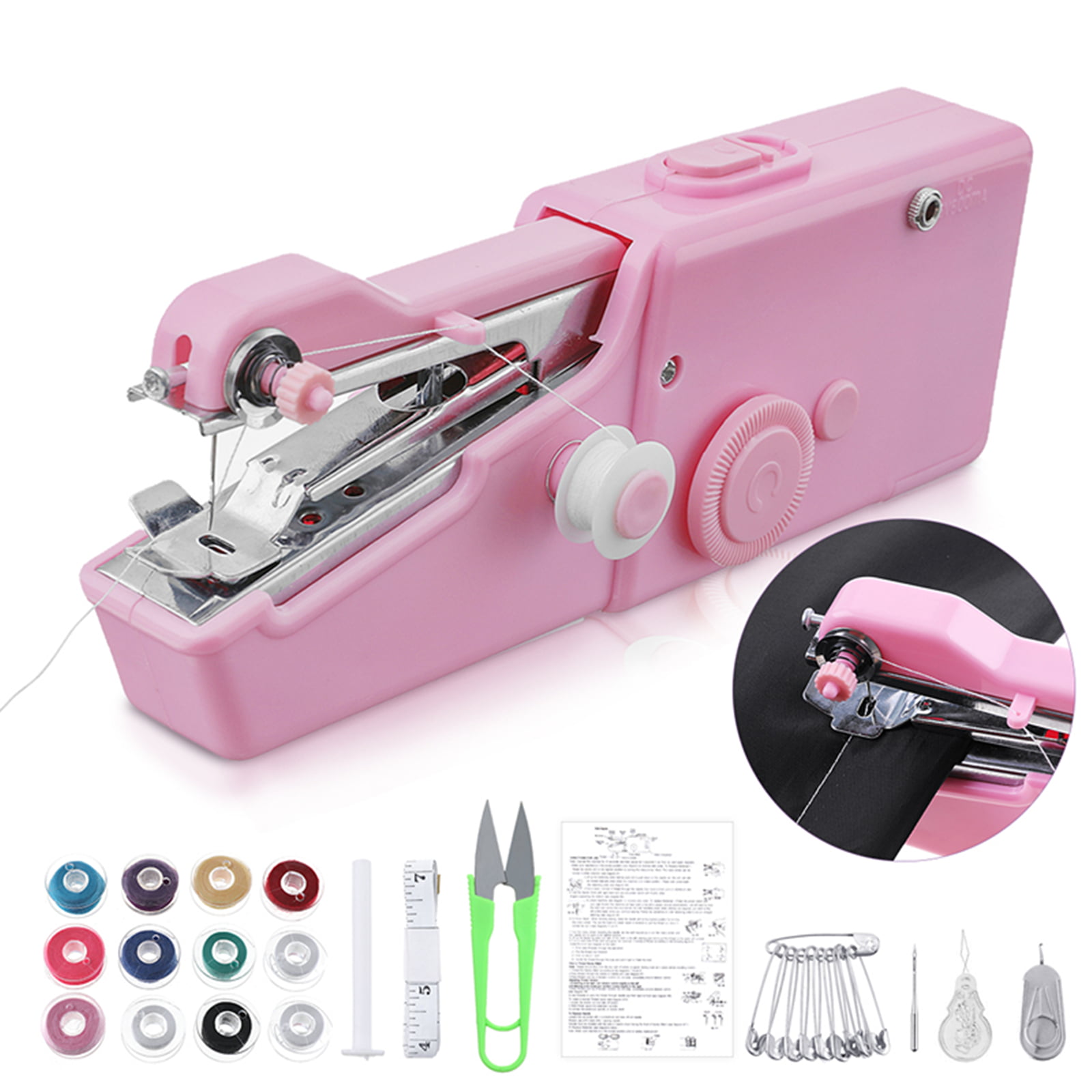 Mini Portable Cordless Hand-held Clothes Sewing Machine Home Travel StiYJAA 