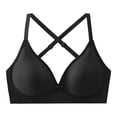 thumbnail image 5 of BYHONG Women's Comfortable U Shaped Back Gathering Small Chest Without Steel Ring Lace Adjustment Type Collar Bra Bra for Women Black XL, 5 of 6