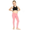 thumbnail image 2 of Stretch Is Comfort Girl's Set of 3 Cotton Footless Leggings Hot-Pink Light-Pink Black XX-Large, 2 of 6