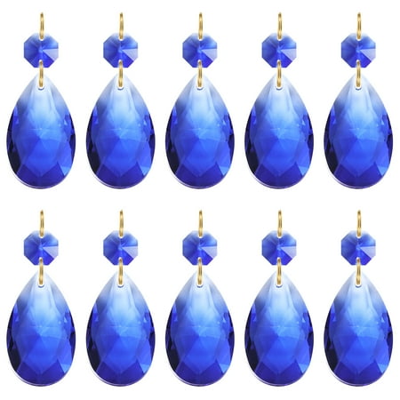 

Uxcell Teardrop Crystal Chandelier Pendants Beads 10 Pack 60mm Length 38mm Prisms Parts Beads Blue