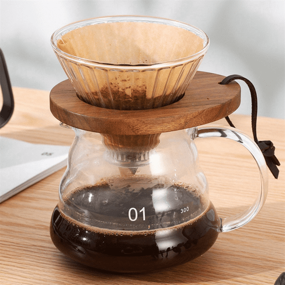 Coffee Filter Paper Wooden Tray Hand-Poured Simple Filter Cup Funnel Cup Tray Coffee Filter Paper Filter Cup Tray