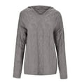 thumbnail image 4 of Women Fashion Loose Large Size Solid Color Hood Long Sleeves Sweater Tops, 4 of 4