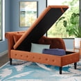 thumbnail image 4 of Holaki 60" Velvet Multifunctional Storage Chaise Lounge Buttons Tufted Nailhead Trimmed Solid Wood Legs with 1 Pillow, Orange, 4 of 10