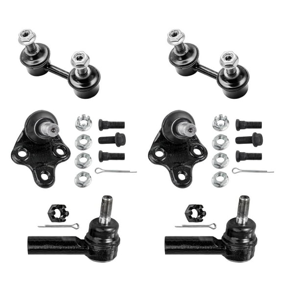 Detroit Axle - Front Lower Ball Joints   Sway Bars   Outer Tie Rods Replacement for 1996-2002 Toyota Corolla - 6pc Suspension Kit