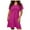 Hot Pink, variant on Bxsruta Women's V-Neck Ruched Short Sleeve Nightgown Soft Loose Sleep Dress