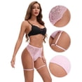 thumbnail image 3 of Unique Bargains Women's Lace Lingerie Hipsters Hollow Out Panties 3XL Pink, 3 of 6