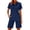 Blue, variant on Arlun 2 Piece Short Sets for Women Summer V-Neck Button up Short Sleeve Polo Shirts Matching Straight Leg Shorts with Pocket Casual Workout and Daily Wear Two Piece Fashion Outfit White XL