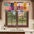 thumbnail image 6 of Spring Floral Curtain Valances for Windows, Kitchen Valance Window Treatments Panel 2 Pack, Vintage Plaid Summer Botanical Colorful Rod Pocket Short Curtains for Bathroom Bedroom 42 x 18 Inch, 6 of 8