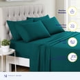 thumbnail image 4 of Sweet Home Collection Fits 18"-24", Extra Deep Pocket, 6 Piece Supreme Microfiber Sheet Set, Queen - Teal, 4 of 5