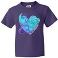 thumbnail image 3 of Inktastic Suicide Prevention Awareness Purple and Teal Heart Ribbon Youth T-Shirt, 3 of 5