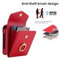 thumbnail image 5 of Compatible with Samsung Galaxy Z Flip 7 5G Wallet Case, with Card Holder, Ring Holder RFID Blocking PU Leather Wristband & Crossbody Strap Protective Case for Samsung Galaxy Z Flip 7, Red, 5 of 9