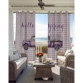 thumbnail image 3 of Truck Lavenders Blackout Curtains 96 Inch Length 2 Panels Set, Purple Buffalo Plaid Farmhouse Full Shading Curtains for Windows, Blackout Curtains for Bedroom Living Room 52"x96", 3 of 8