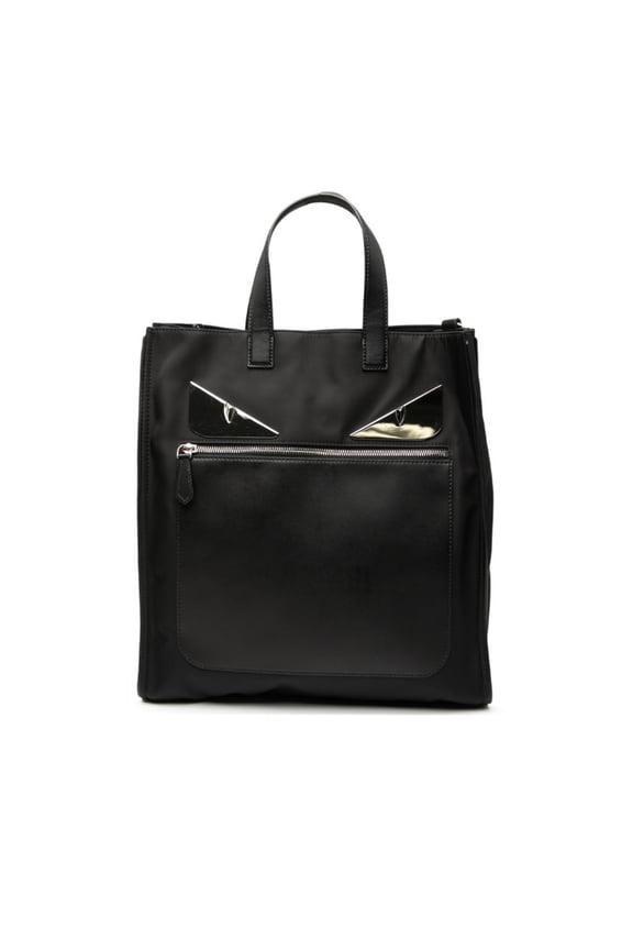 Pre-Owned Fendi Bag Bugs Monster Tote 7VA367 Black Nylon Leather Women's FENDI (Good)