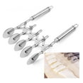 thumbnail image 4 of Stainless Steel Multi-Wheel Pie Cutter | Retractable 5-Wheel Pizza Roller | Manual Pasta Divider | Heavy-Duty Metal Slicer | Precise Cutting Tool | 1 Pc | 27.8x6.2cm, 4 of 9