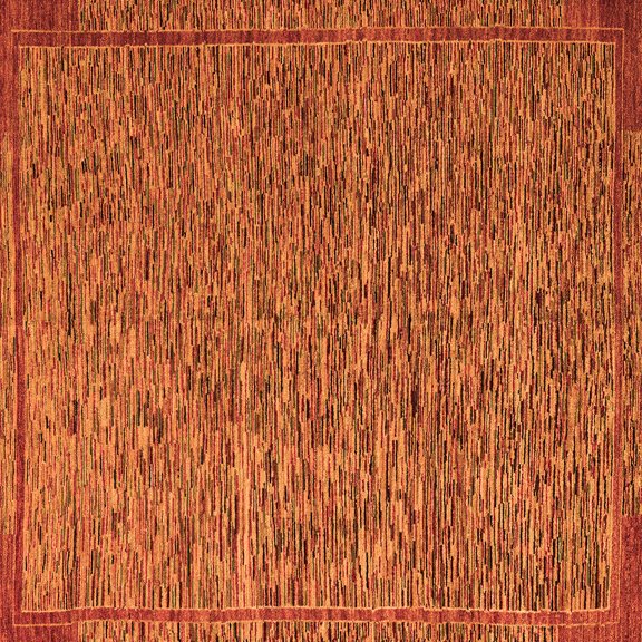 Ahgly Company Indoor Square Abstract Orange Modern Area Rugs, 4' Square
