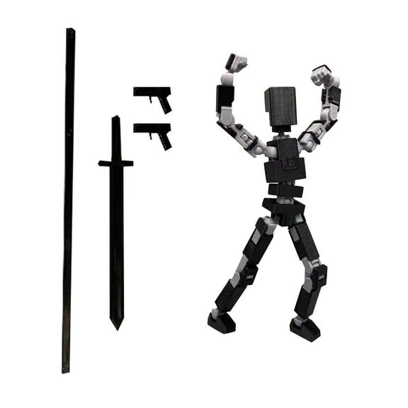 Movable Titan 13 Multi-jointed Articulated Robot Figures, Action Figure Stikbot-Style Figurines with Weapon Accessories, 3D Printed Collectibles Toys, Perfect Christmas Halloween Birthday Gifts