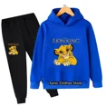 thumbnail image 4 of Conjunto de 2 piezas de ropa deportiva novedosa de otoño para bebés y niños, conjuntos de ropa para niñas, camisetas de El Rey León Simba, sudaderas con capucha y pantalones, chándal para niños, 4 of 4