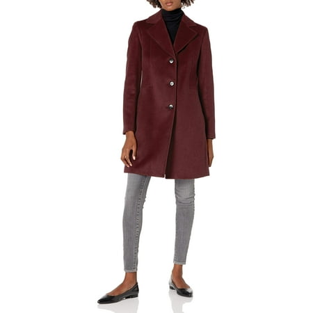 Calvin Klein Women's Classic Cashmere Wool Blend Coat, CHIANTI ...