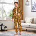 thumbnail image 6 of FORMRS Onesies Pajama for Adults Unisex Hoodie Winter Jumpsuit One Piece Sleepwear, Sizes S-2XL, Retro Orange Flowers, 6 of 7