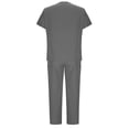 thumbnail image 4 of Protective Suit for Women, Short Sleeve V-Neck Top and Drawstring Pocket Pants Set, Polyester, All-Season, Regular Length, for Healthcare Workers and Caregivers, 4 of 7
