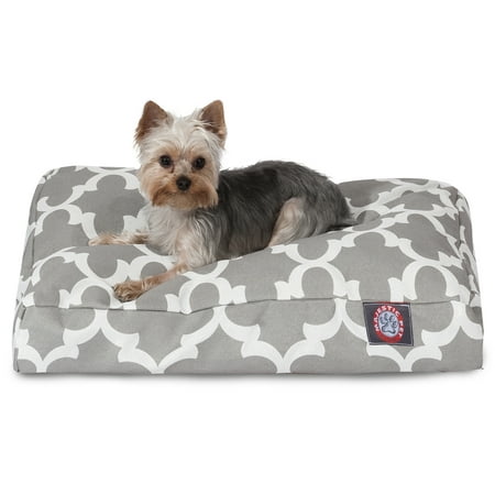 Majestic Pet Trellis Rectangle Dog Bed Treated Polyester Removable Cover Gray Small 27u0022 x 20u0022 x 4u0022