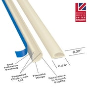 D-Line Beige Half Round Cord Cover Pack, 0.78x0.39in, 4x 39in Lengths