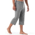 thumbnail image 4 of Maplenight Mens Capris Lounge Pants with Pockets Drawstring Elastic Waist Crop Pajama Pants, 4 of 8