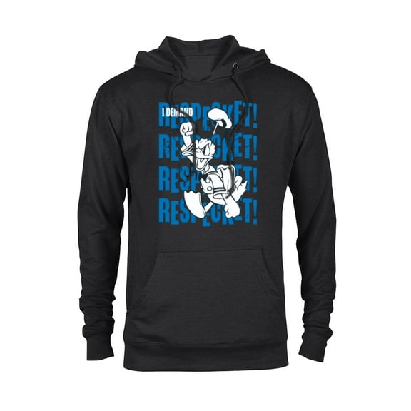 Disney Donald Duck 90th Anniversary I Demand Respect! Retro- Pullover Hoodie for Adults - Customized-Black