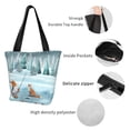 thumbnail image 4 of Fotbe Gnome And Red Fox Fishing Bolsa de Playa con Estampado, Bolsa de Hombro, Bolsa de Mano Espaciosa, Bolsa de Viaje Ligera, Bolsa de Compras Versátil, 4 of 6