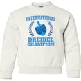 thumbnail image 2 of Inktastic Dreidel Champion Hanukkah with Blue Laurels Youth Sweatshirt, 2 of 4