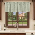 thumbnail image 6 of 2 Pack Valances for Window, Sage Green Spring Leaves Short Curtains for Kitchen Bedroom Living Room, Pastoral Botanical Striped Flowers Rod Pocket Small Window Treatment Valance Drapes 42 x 18 Inch, 6 of 8