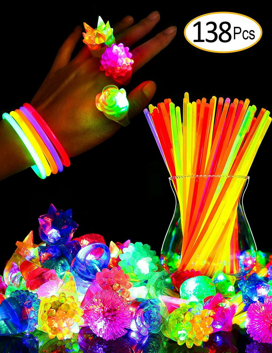 30 pc GLOW IN THE DARK LIGHT UP GLOWING MOTION PARTY CELEBRATION DRINKING STRAWS 