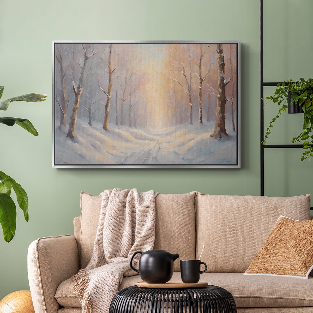 Vintage Landscape-CXCI By Wexford Home Framed in Silver Wood Gallery Wrapped Canvas 27 in. x 41 in.