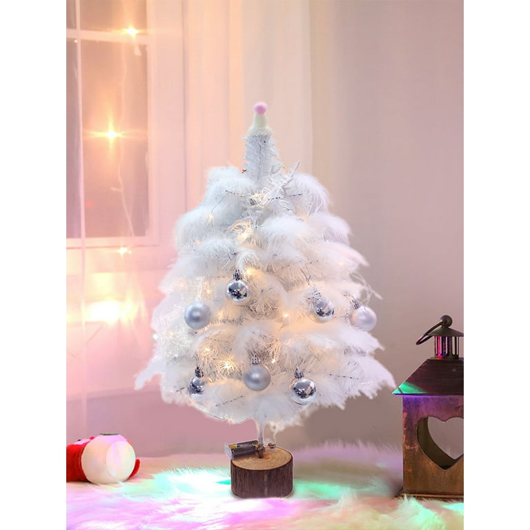 White Feather Suit Copper Wire Light DIY Christmas Trees Walmart