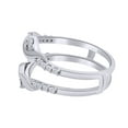 thumbnail image 3 of AFFY 1/3 CT Round Cut White Cubic Zirconia Chevron Enhancer Guard Ring In 14K White Gold Plated 925 Sterling Silver (0.33 Cttw)-7, 3 of 6