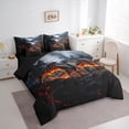 thumbnail image 3 of jejeloiu Wild Dragon 7pcs Bedding Comforter Set,Magic Cartoon Animal Queen Bedding Sets,Black Orange Queen Sheet Sets For Boys Kids,Microfiber Bedroom Decor Reversible, 3 of 8