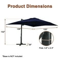 thumbnail image 3 of Mondawe 10x13 FT Cantilever Umbrella Large Offset Umbrella with 360°Rotation and LED Light Panel Cantilever Patio Umbrella for Backyard, Pool & Garden, Navy, 3 of 13