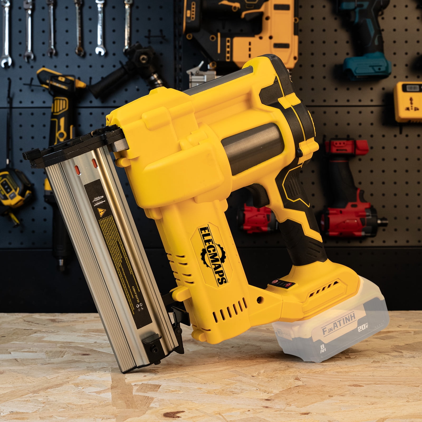 ELECMAPS AirStrike 20-Volt Cordless Brad Nailer, 18-Gauge for Woodworking, Compatible with Dewalt 20V Battery (Battery Not Included)